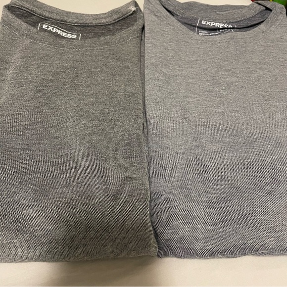 Express Solid Moisture-Wicking Pique Crew Neck T-Shirt Men's Size XL Grey Logo - Picture 7 of 7